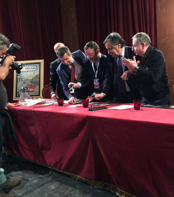Angelo Sticchi Damiani (Pres. ACI), Leoluca Orlando (Sindaco di Palermo), Jean Todt (Pres. FIA)